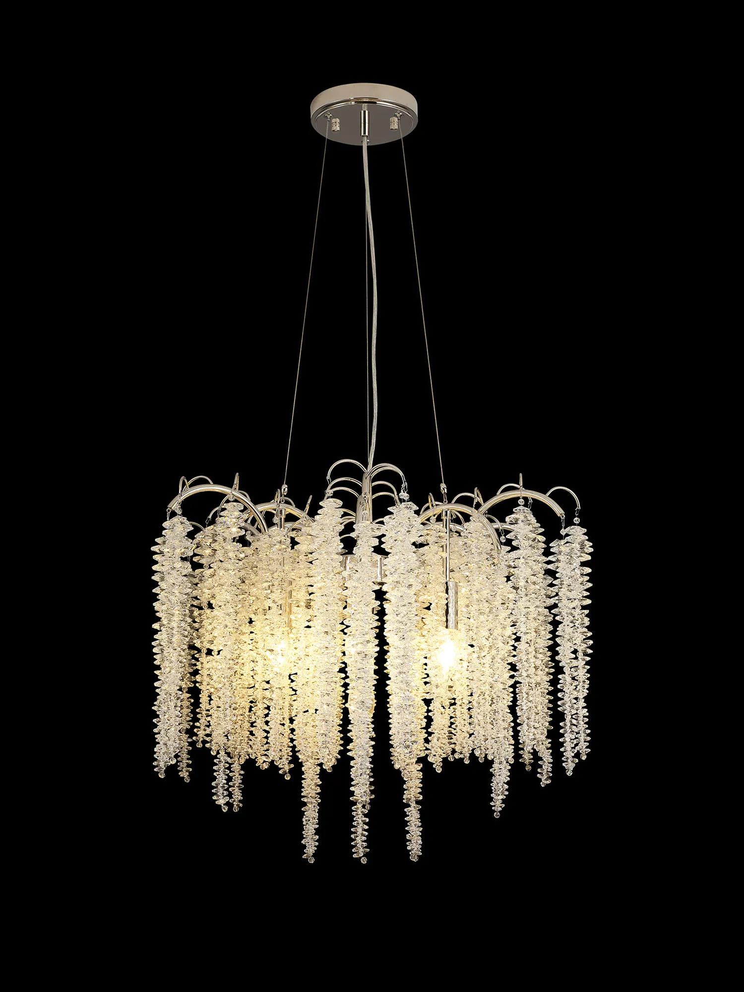 IL32882  Wisteria Round Pendant 7 Light Polished Nickel